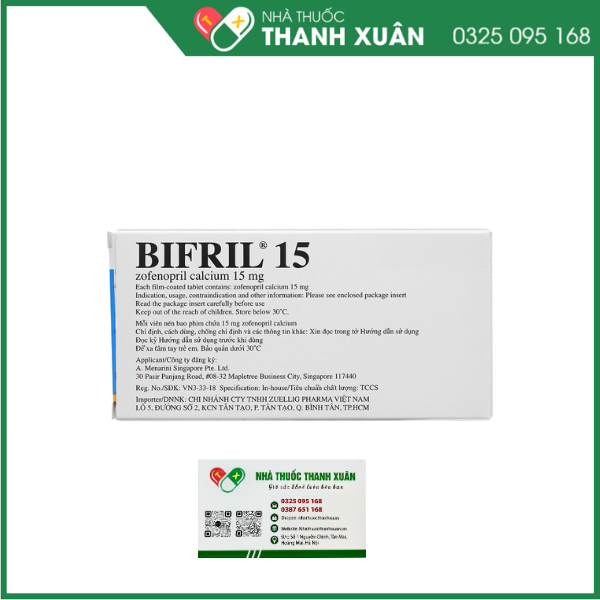 Bifril 15 điều trị tăng huyết áp, nhồi máu cơ tim